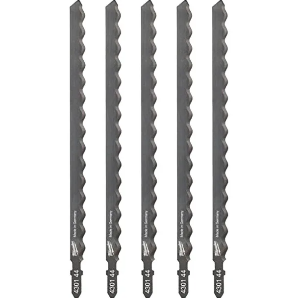 Полотна для лобзиків T313AW MILWAUKEE, 155мм, (5шт), (ізоляційні матерали, гума)