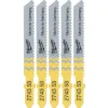 Полотна для лобзиків T101DP MILWAUKEE, 75х4,0мм, (5шт), (деревина, прямий різ)