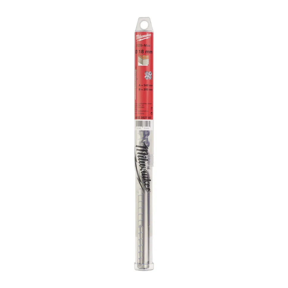 Бур SDS-MAX MX4 MILWAUKEE, діаметр 18,0х340х200мм