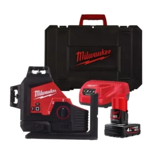 Нівелір лазерний 3D акумуляторний MILWAUKEE, M12 3PL-401C (360 градусів, зелений промінь) (зарядний пристрій С12 С, 1 акумулятор