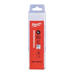 Свердло по металу THUNDERWEB HSS-G MILWAUKEE DIN338, діаметр 9,7х133х87мм, (5шт), пластикова коробка