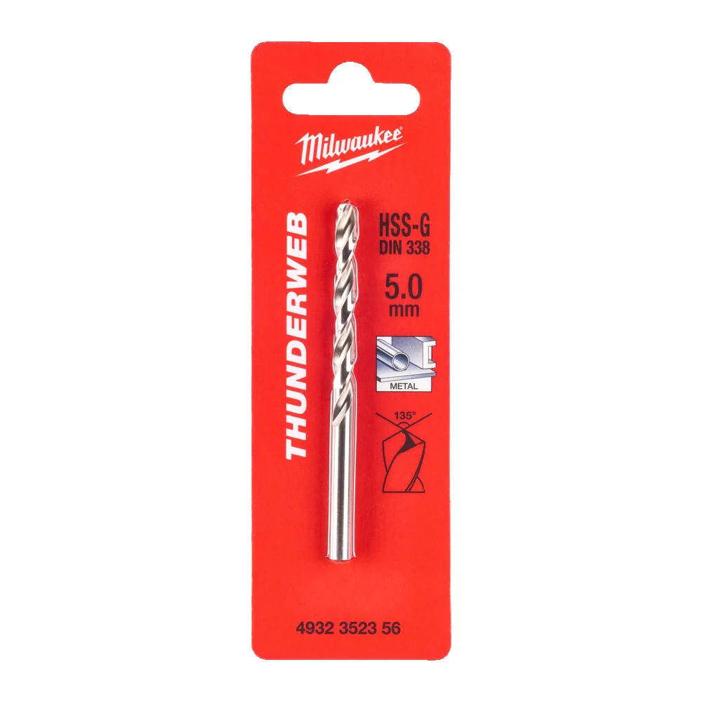 Свердло по металу THUNDERWEB HSS-G MILWAUKEE DIN338, діаметр 5,0x86х52мм