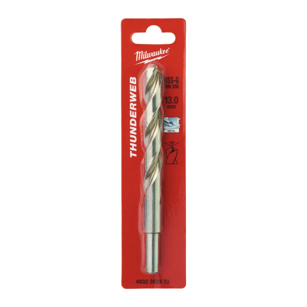 Свердло по металу THUNDERWEB HSS-G MILWAUKEE DIN338, діаметр 13,0x151х101мм