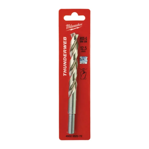 Свердло по металу THUNDERWEB HSS-G MILWAUKEE DIN338, діаметр 12,5×151х101мм