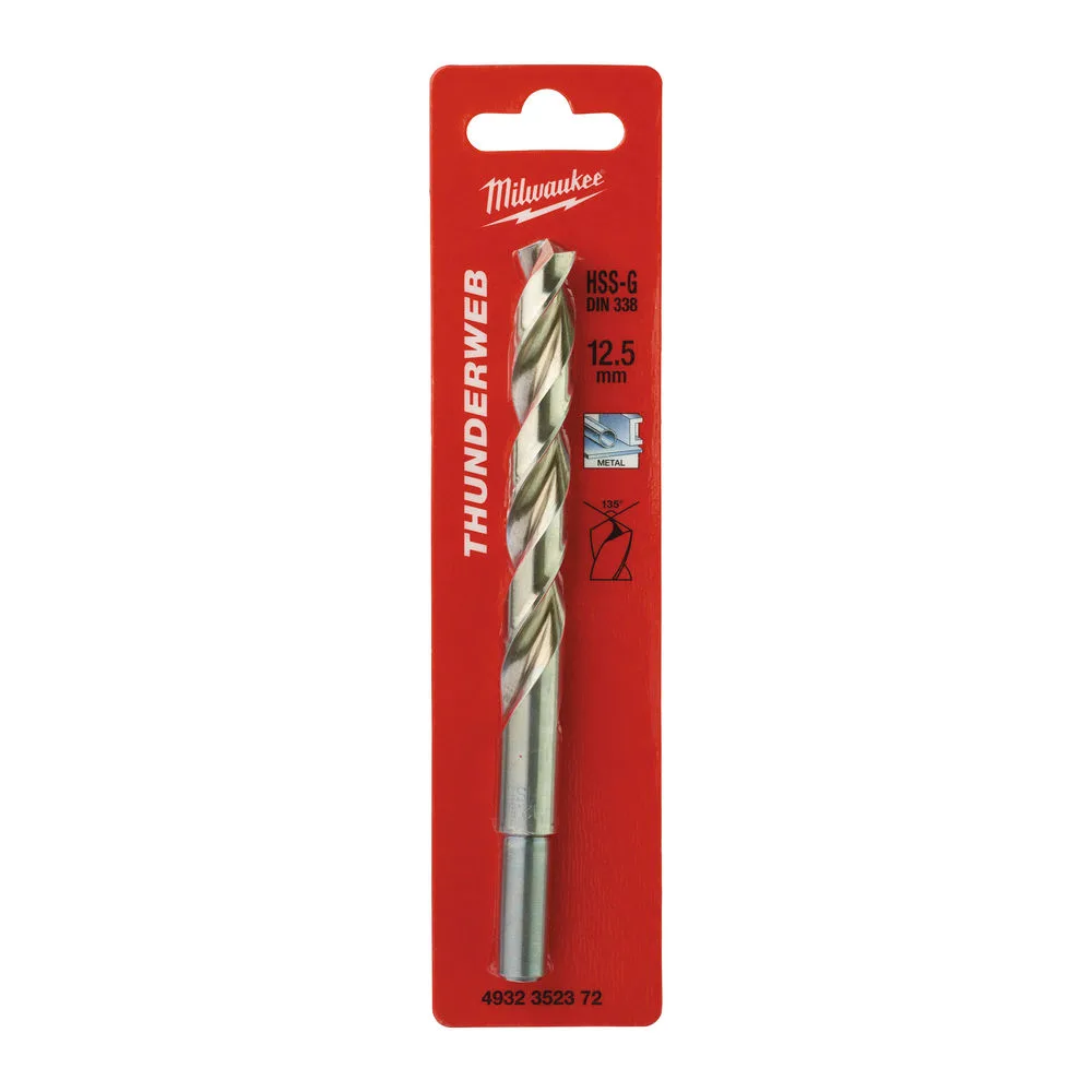 Свердло по металу THUNDERWEB HSS-G MILWAUKEE DIN338, діаметр 12,5x151х101мм