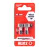 Біта SHOCKWAVE MILWAUKEE, Hex12, 25мм, (2шт) (заміна 4932500385)