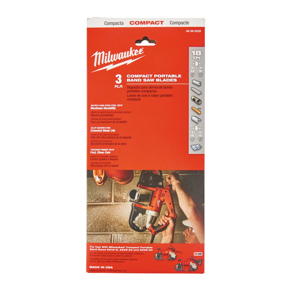 Полотно для стрічкових пил MILWAUKEE, 898,52х1,4мм, (4-5мм товщина стінки), (3шт)