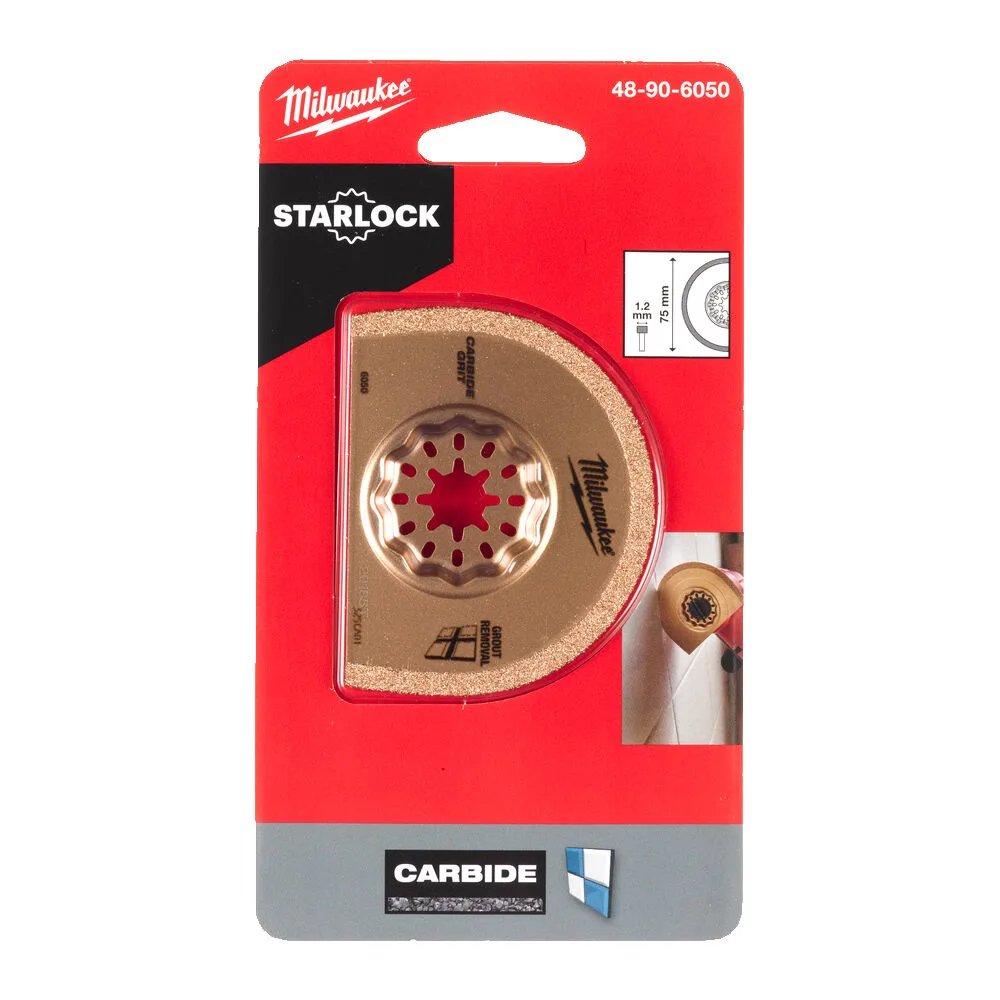 Полотно для мультітула STARLOCK MILWAUKEE, Carbide Grit 75х20х1,2мм (видалення затирки)