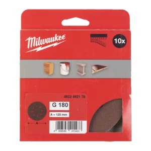 Папір шліфувальний MILWAUKEE діаметр 125/8 HL, зерно 180, (10шт)