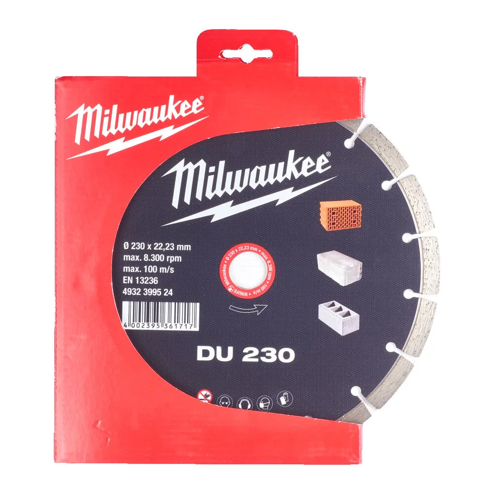 Диск алмазний MILWAUKEE DU 230, діаметр 230мм (цегла, бетон, шлакоблок)