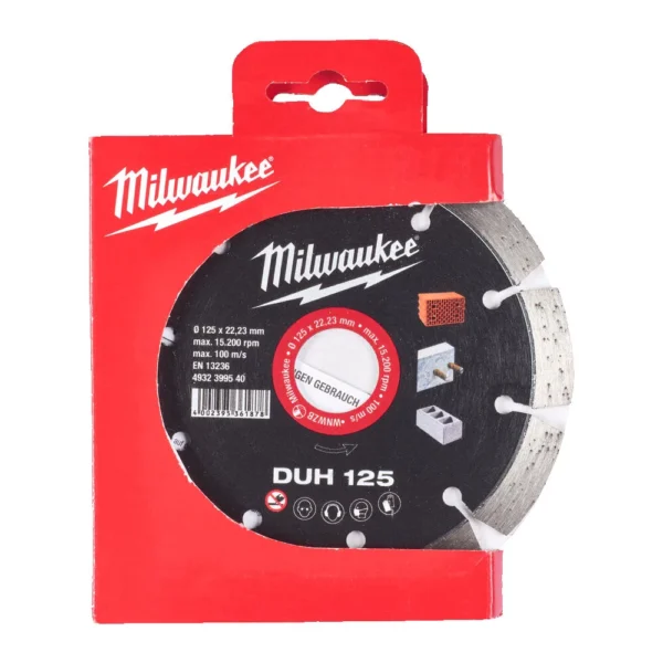 Диск алмазний MILWAUKEE DUH 125, діаметр 125мм (залізобетон, цегла)