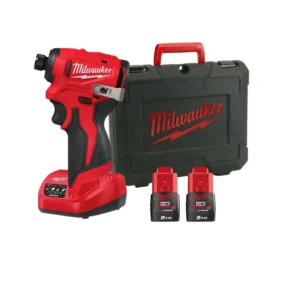 Шуруповерт ударний акумуляторний безщітковий 1/4'' HEX MILWAUKEE, M12 BLIDRC-202C, 124Нм (зарядний пристрій С12 С, 2 акумулятори