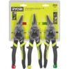 Ножиці по металу (набір 3шт) RYOBI (ліві, праві, прямі)