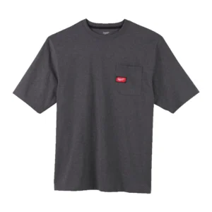 Футболка MILWAUKEE, WTSSGR-XL з кишенею та коротким рукавом, сіра, (розмір XL)