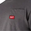 Футболка MILWAUKEE, WTSSGR-XXL з кишенею та коротким рукавом, сіра, (розмір XXL)