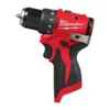 Дриль-шуруповерт акумуляторний безщітковий MILWAUKEE, M12 BLDDRC-0, 40Нм (каркас, кліпса для ременя, картонне пакування)
