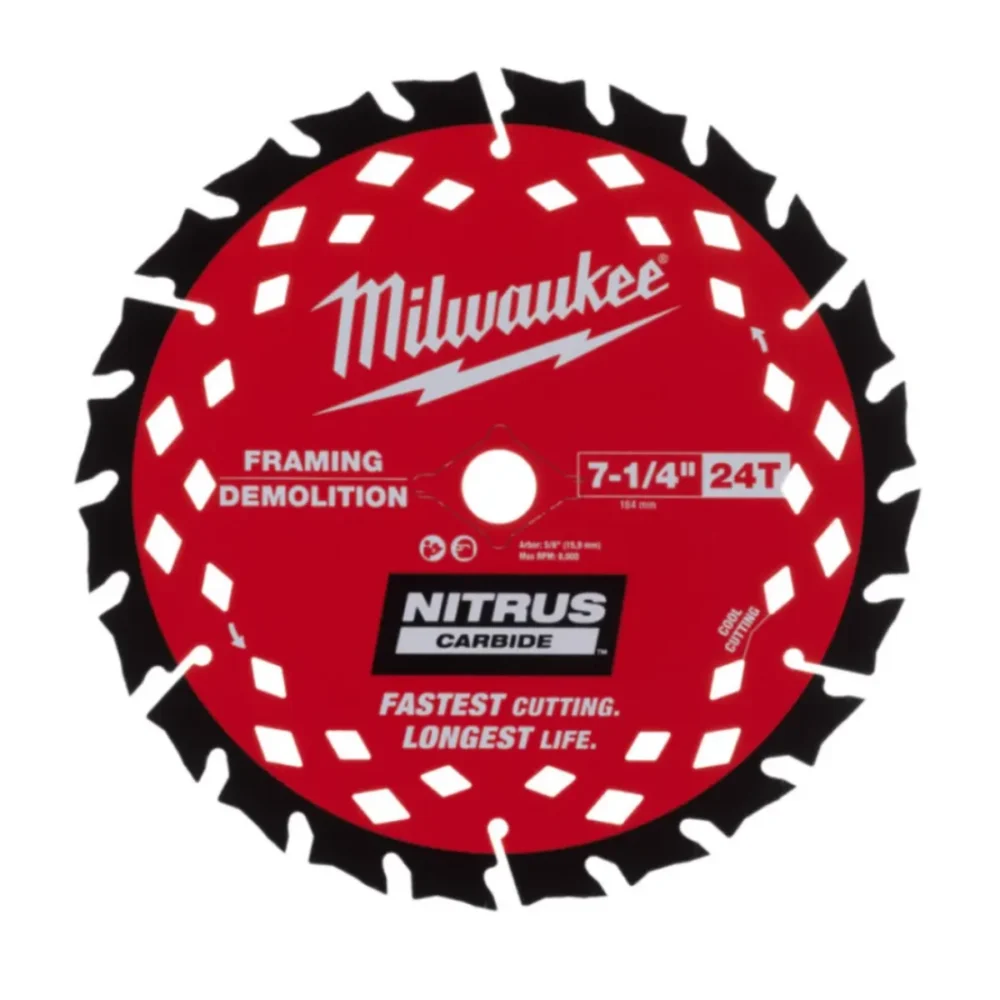 Диск пиляьний по деревині з цвяхами Nitrus MILWAUKEE, діаметр 190х30х1,6мм, 24 зуб.