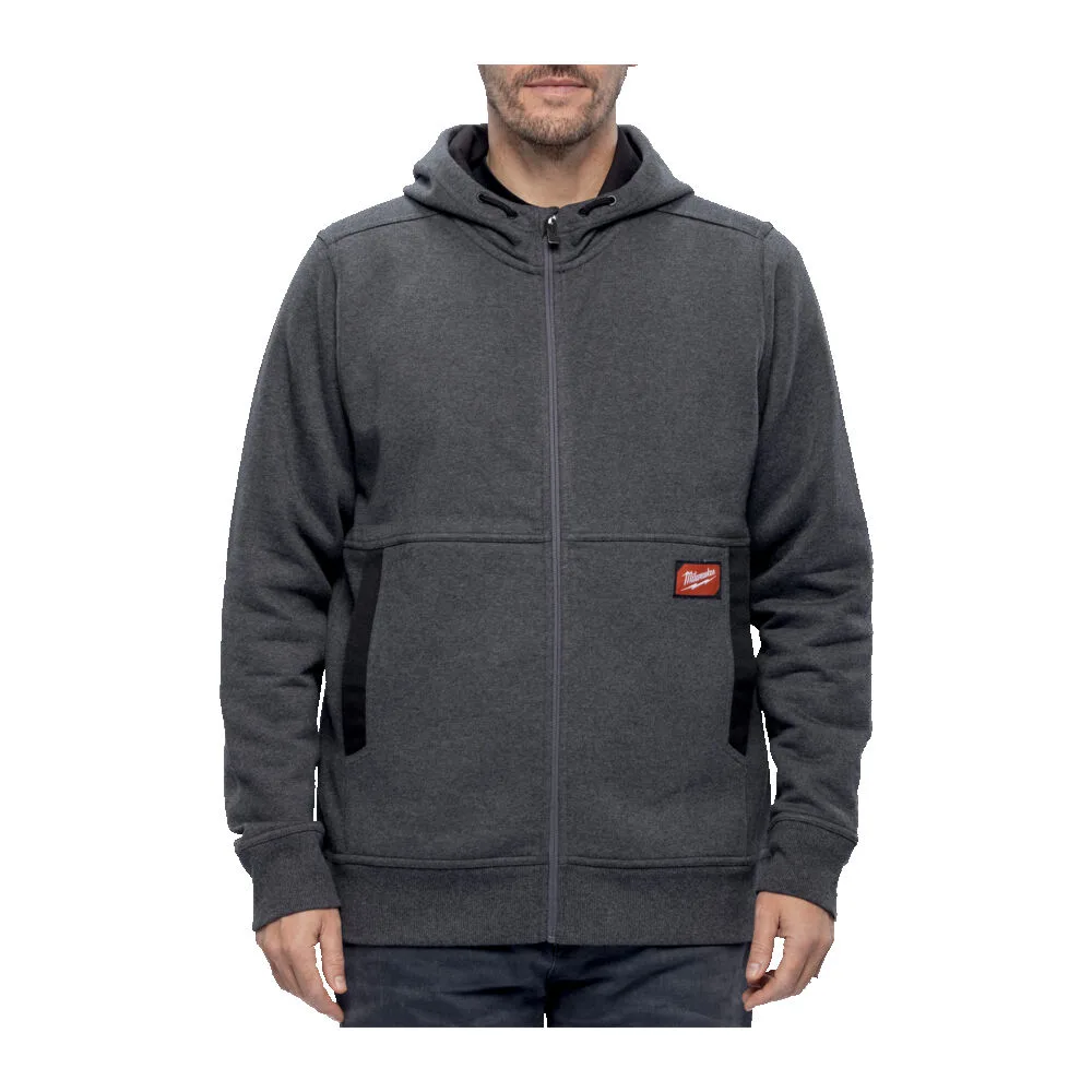 Толстовка на блискавці GRIDIRON MILWAUKEE, WHZ GR XXXL з капюшоном, сіра (розмір XXXL)