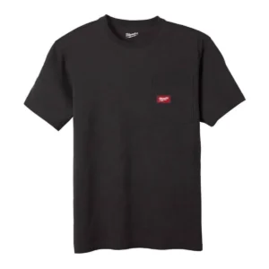 Футболка MILWAUKEE, WTSSBL-XXL з кишенею та коротким рукавом, чорна, (розмір XXL)