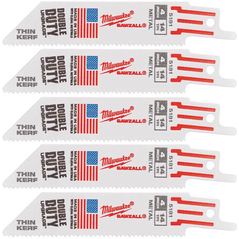 Полотно для шабельних пил THIN KERF MILWAUKEE, 100х1,8мм, (5шт), (метал)
