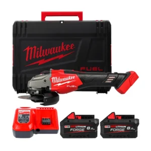Шліфмашина кутова - болгарка акумуляторна безщіткова MILWAUKEE, M18 FHSAG125XB2-802X, 1800Вт діаметр 125мм (зарядний пристрій M1