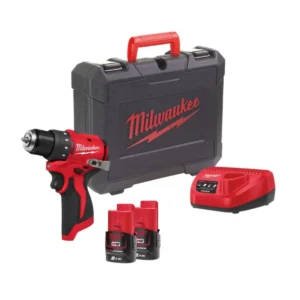 Дриль-шуруповерт акумуляторний безщітковий MILWAUKEE, M12 BLDDRC-202C, 40Нм (зарядний пристрій С12, 2 акумулятори М12 В2 2Аг, кл