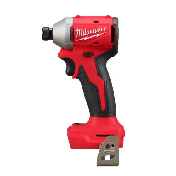 Шуруповерт ударний акумуляторний безщітковий 1/4″ HEX MILWAUKEE, M18 BLIDR-0, 190Нм (каркас, кліпса для ременя, картонне пакуван