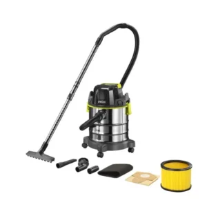 Пилосос акумуляторний будівельний RYOBI R18WDV-0 ONE+ (+ Всмоктуючий шланг, ручка, телескопічна штанга, насадка для підлоги, щіл