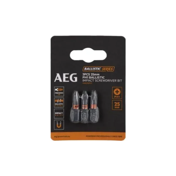 Біта ударна AEG AAK253PH1, PH1, 25мм (3шт)
