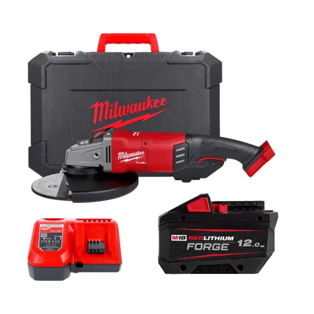 Шліфмашина кутова - болгарка акумуляторна безщіткова MILWAUKEE, M18 FLAG230XPDB-121C, діаметр 230мм (зарядний пристрій М12-18 FC