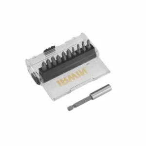 Набір 25 мм біт 10 штук: PH1/ PH2/ PH3/ PZ1/ PZ2/ PZ3/ T15/ T20 (X2)/ T25. магнітний тримач для біт у пластиковому кейсі