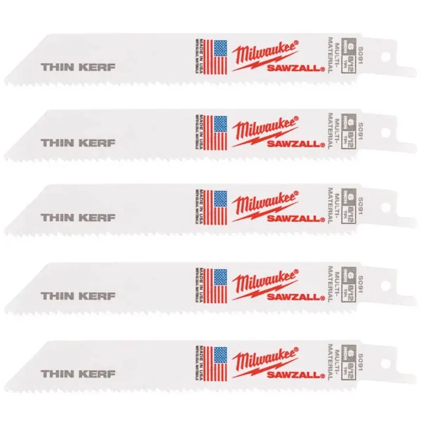 Полотно для шабельних пил THIN KERF MILWAUKEE, 150х3,1/2,1мм, (5шт), (універсальні)