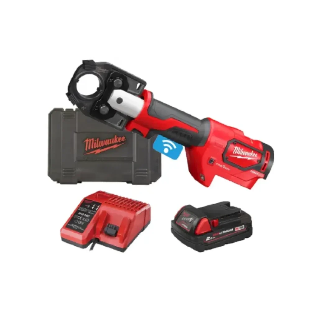 Обтискач гідравлійчний акумуляторний для кабелів MILWAUKEE, M18 HCCT-201C, 53кН (зарядний.пристрій M12-18 FC, 1 акумумулятор М18