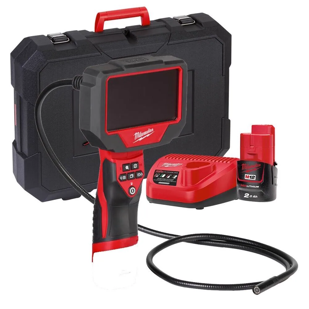 Камера інспекційна акумуляторна MILWAUKEE, M12 360IC12-201C, 1м (зарядний пристрій С12 С, 1 акумулятор 2Ач, кейс)
