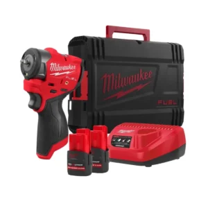 Гайковерт акумуляторний безщітковий 1/4'' MILWAUKEE, M12 FSCIWF14-252X, 136Нм, з кільцем (зарядний пристрій С12 С, 2 акумулятори