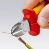 Кусачки бокові (бокорізи), діаметр 4,0мм, 160мм VDE KNIPEX 70 06 160 T BK, зі страхувальним кріпленням, хромовані