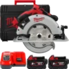 Пила дискова ручна аккумуляторна MILWAUKEE, M18 BLCS66-502X, діаметр 165мм (зарядний пристрій M12-18 FC, 2 акумулятори M18 B5 5А