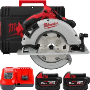 Пила дискова ручна аккумуляторна MILWAUKEE, M18 BLCS66-502X, діаметр 165мм (зарядний пристрій M12-18 FC, 2 акумулятори M18 B5 5А