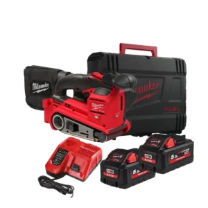 Шліфмашина стрічкова акумуляторна безщіткова MILWAUKEE, M18 FBTS75-552X (зарядний пристрій M12-18 FC., 2 акумулятори М18 HВ5.5 5