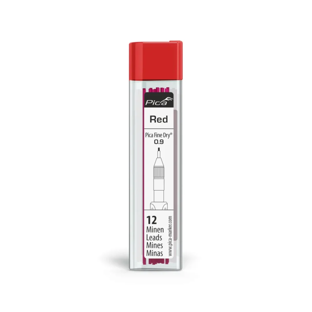 Запасні стрижні PICA 7031 Fine Dry червоний 0,9мм, 12шт