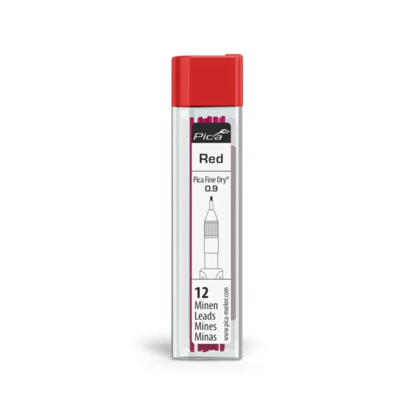 Запасні стрижні PICA 7031 Fine Dry червоний 0,9мм, 12шт