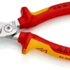 Кліщі для видалення ізоляції, з функцією різання кабелю VDE StriX KNIPEX 13 66 180 T, зі страхувальним кріпленням, хромовані