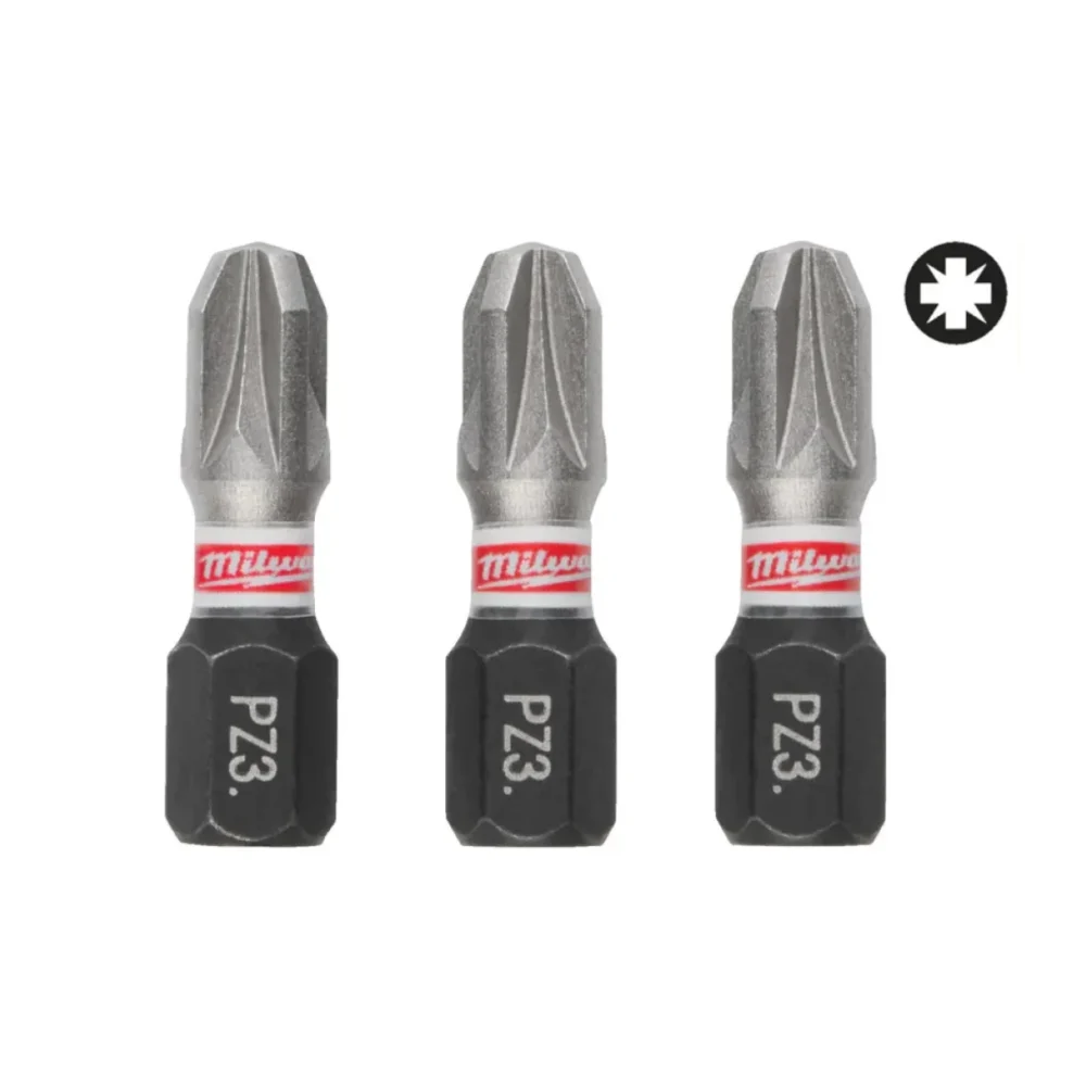 Біта SHOCKWAVE MILWAUKEE, PZ3, 25мм, (3шт)