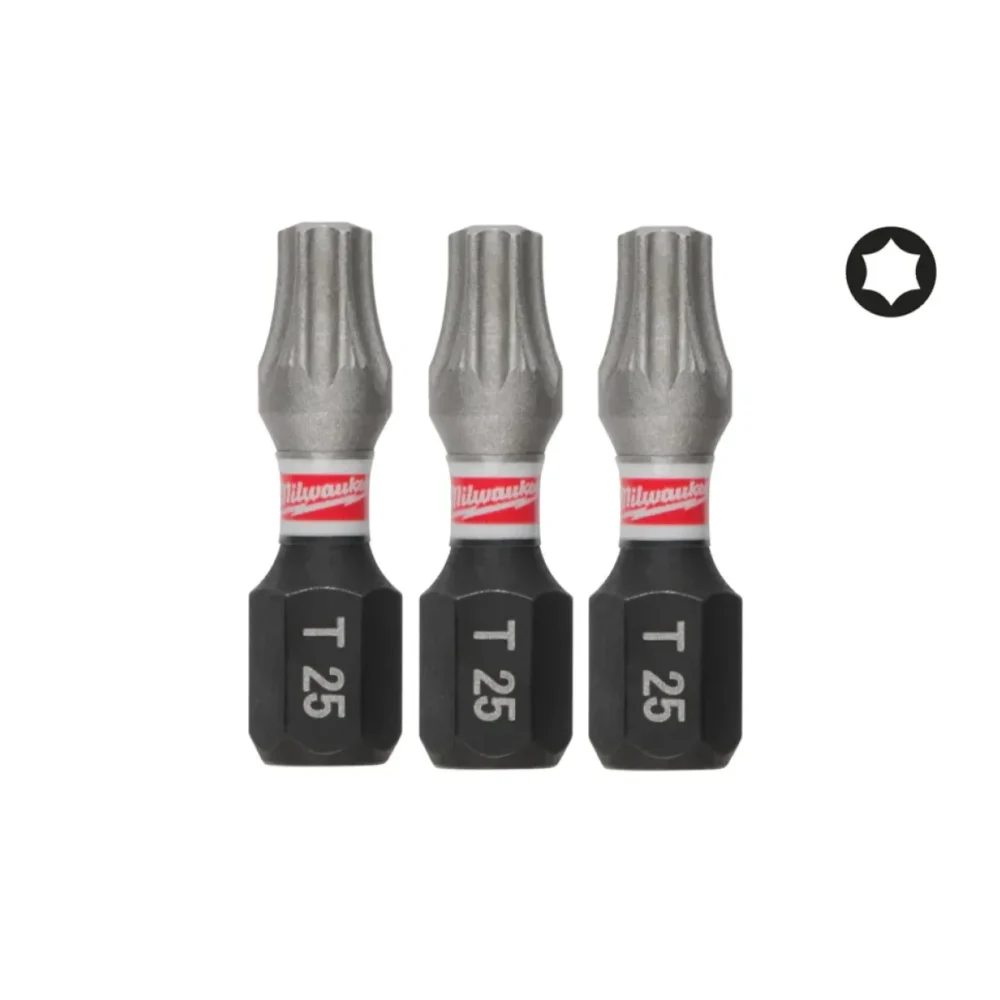 Біта SHOCKWAVE MILWAUKEE, TX25, 25мм, (3шт)