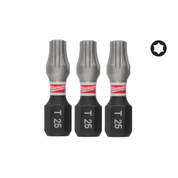 Біта SHOCKWAVE MILWAUKEE, TX25, 25мм, (3шт)