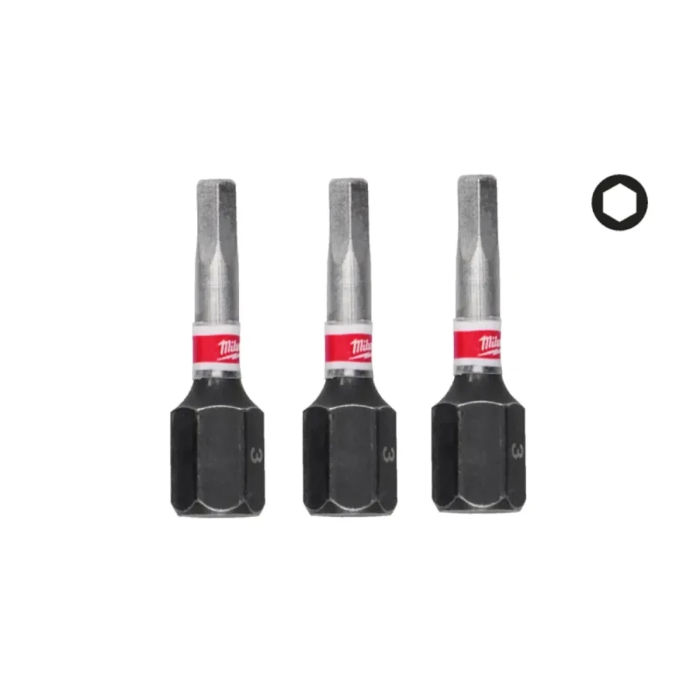 Біта SHOCKWAVE MILWAUKEE, Hex3, 25мм, (3шт)