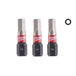Біта SHOCKWAVE MILWAUKEE, Hex5,0, 25мм, (3шт)