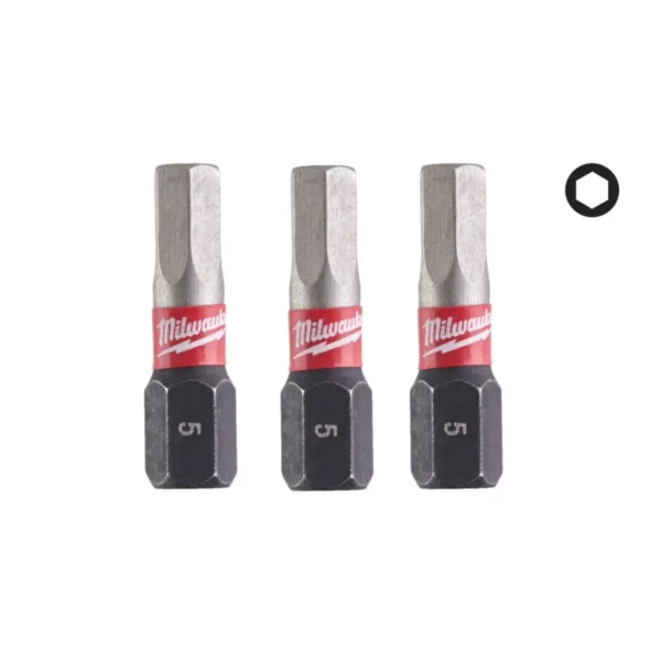 Біта SHOCKWAVE MILWAUKEE, Hex5,0, 25мм, (3шт)