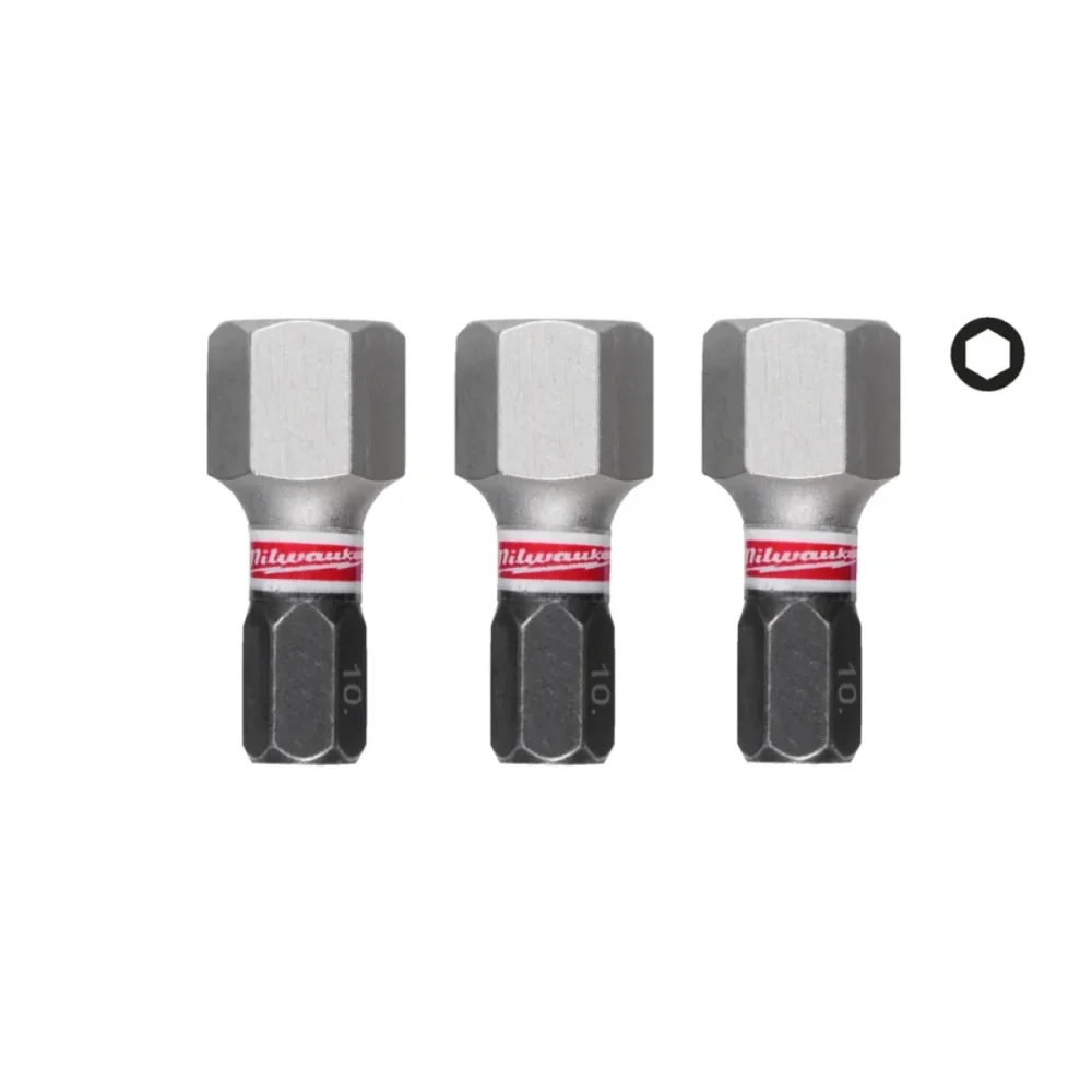 Біта SHOCKWAVE MILWAUKEE, Hex10, 25мм, (3шт)