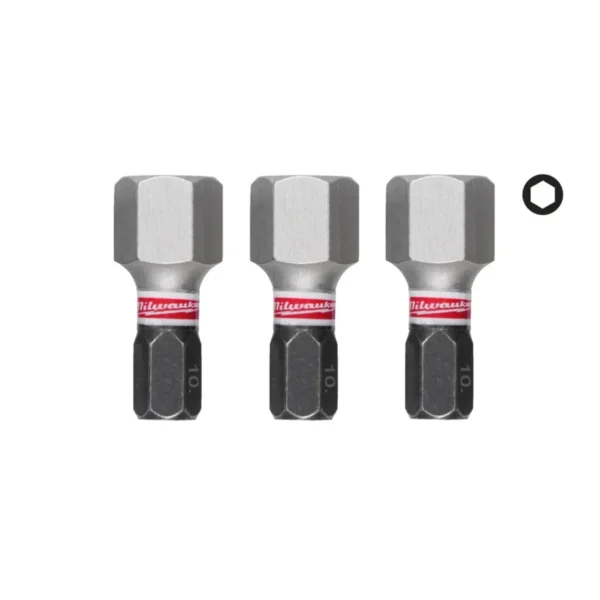 Біта SHOCKWAVE MILWAUKEE, Hex10, 25мм, (3шт)